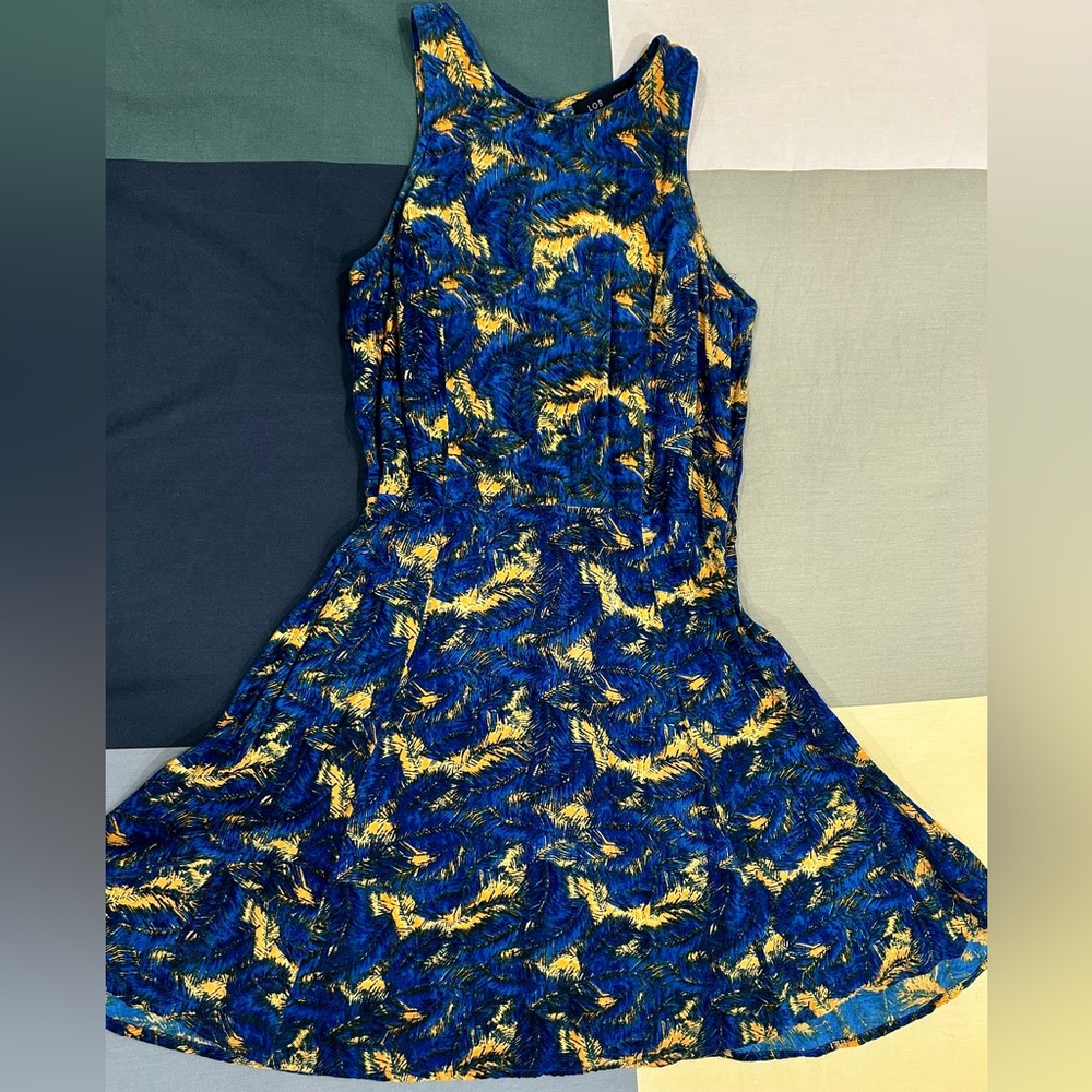 Blue and Yellow Patterned Dress